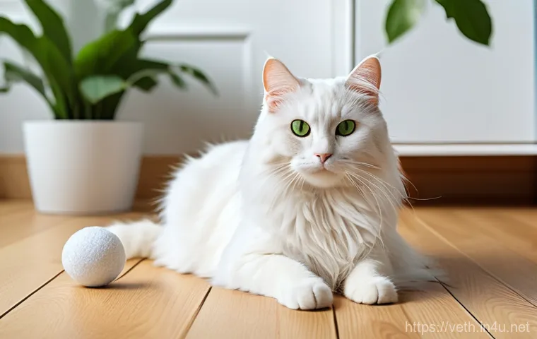 고양이 결막염 예방 방법 - **A gentle veterinary check-up for a cat's eyes.**
A close-up shot of a calm, short-haired tabby... 고양이 결막염 예방 방법 - **A gentle veterinary check-up for a cat's eyes.**
A close-up shot of a calm, short-haired tabby...
