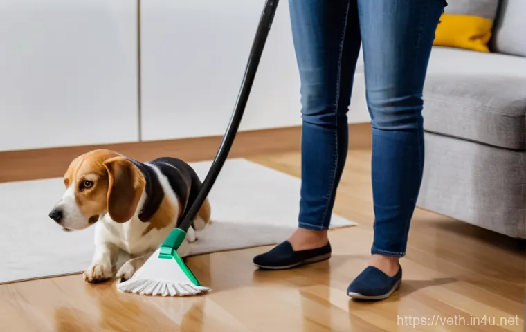 강아지 소변 냄새 제거 팁 - A heartwarming scene where a caring owner, in their 30s, gently examines their healthy and happy dog... 강아지 소변 냄새 제거 팁 - A heartwarming scene where a caring owner, in their 30s, gently examines their healthy and happy dog...